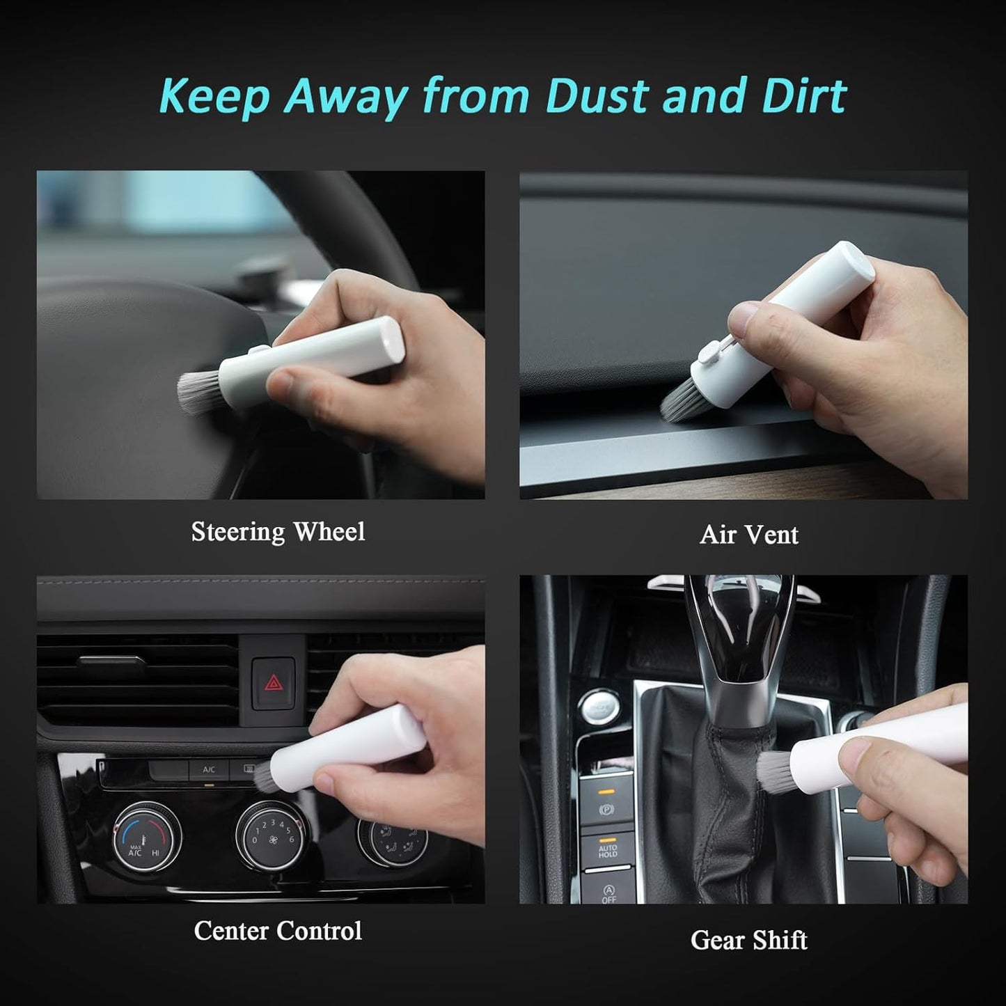 Car Screen Cleaner with Detailing Brush and Spray