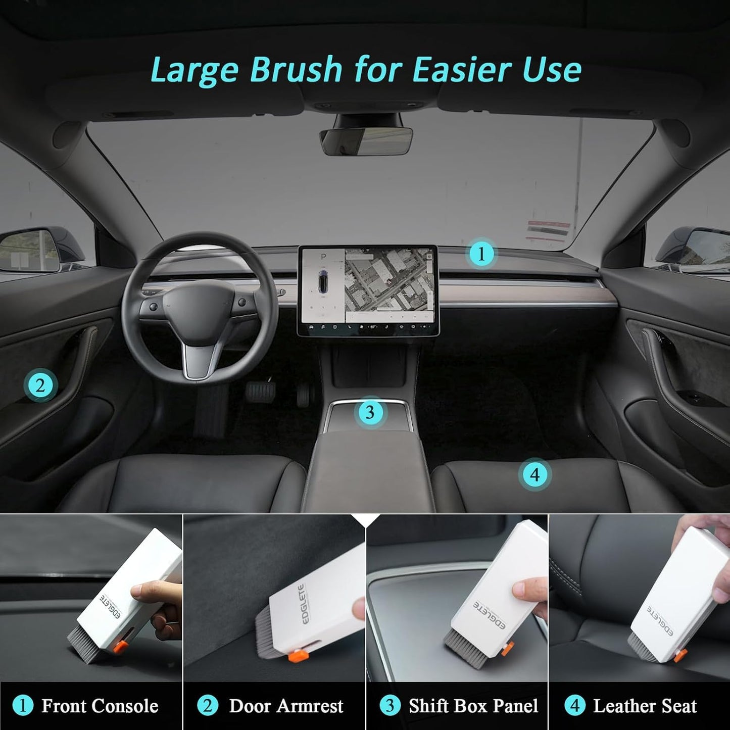 Car Screen Cleaner with Detailing Brush and Spray