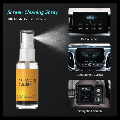 Car Screen Cleaner with Detailing Brush and Spray